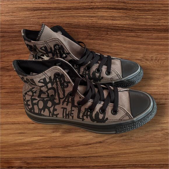 Converse Chuck Taylor All Star Hi Rock Script Print Sz 5W - Picture 6 of 9